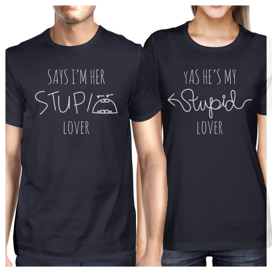 Her Stupid Lover And My Stupid Lover Matching Couple Navy Shirts