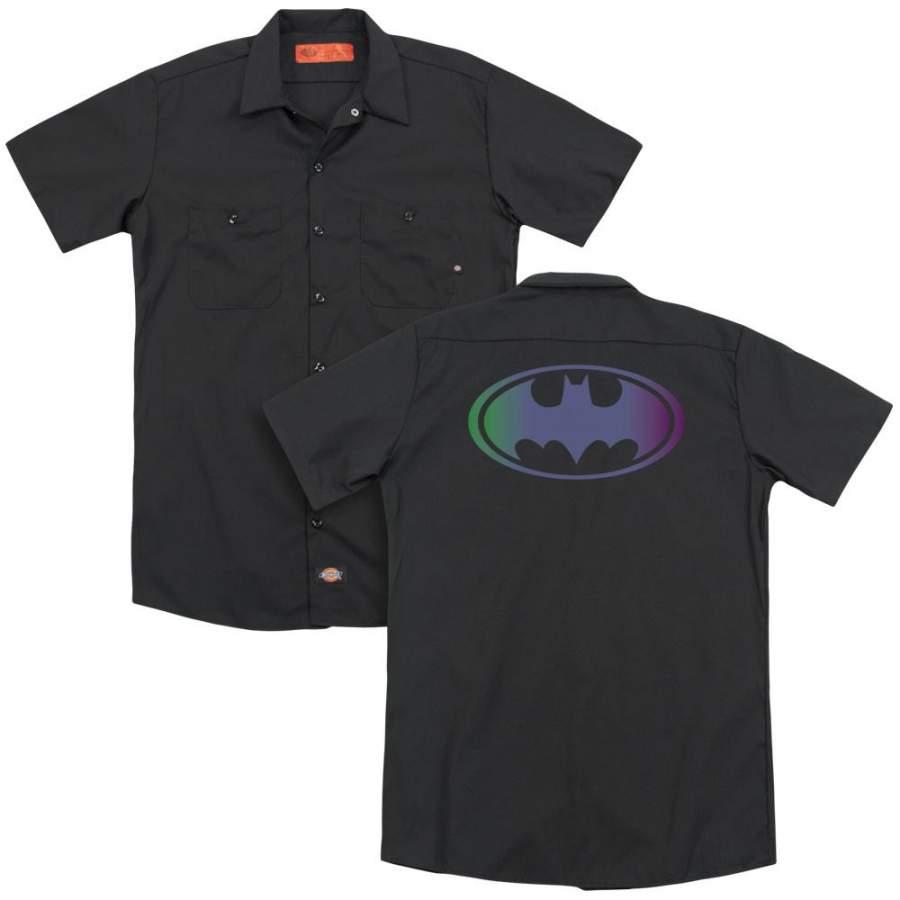 Batman – Gradient Bat Logo (Back Print) Adult Work Shirt