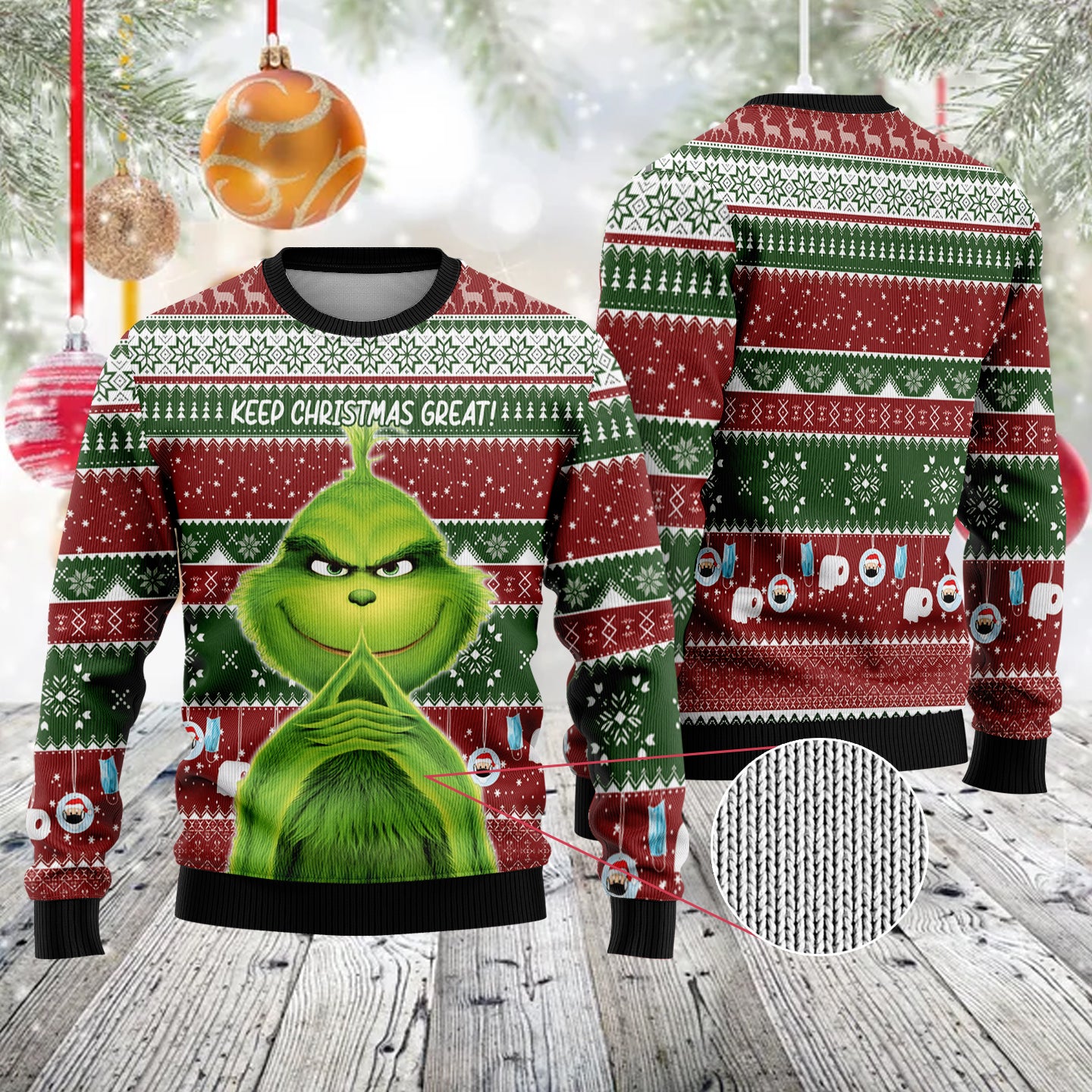 Grinch Green Merry Christmas Ugly Sweater Unisex Shirt Gifts Men Women