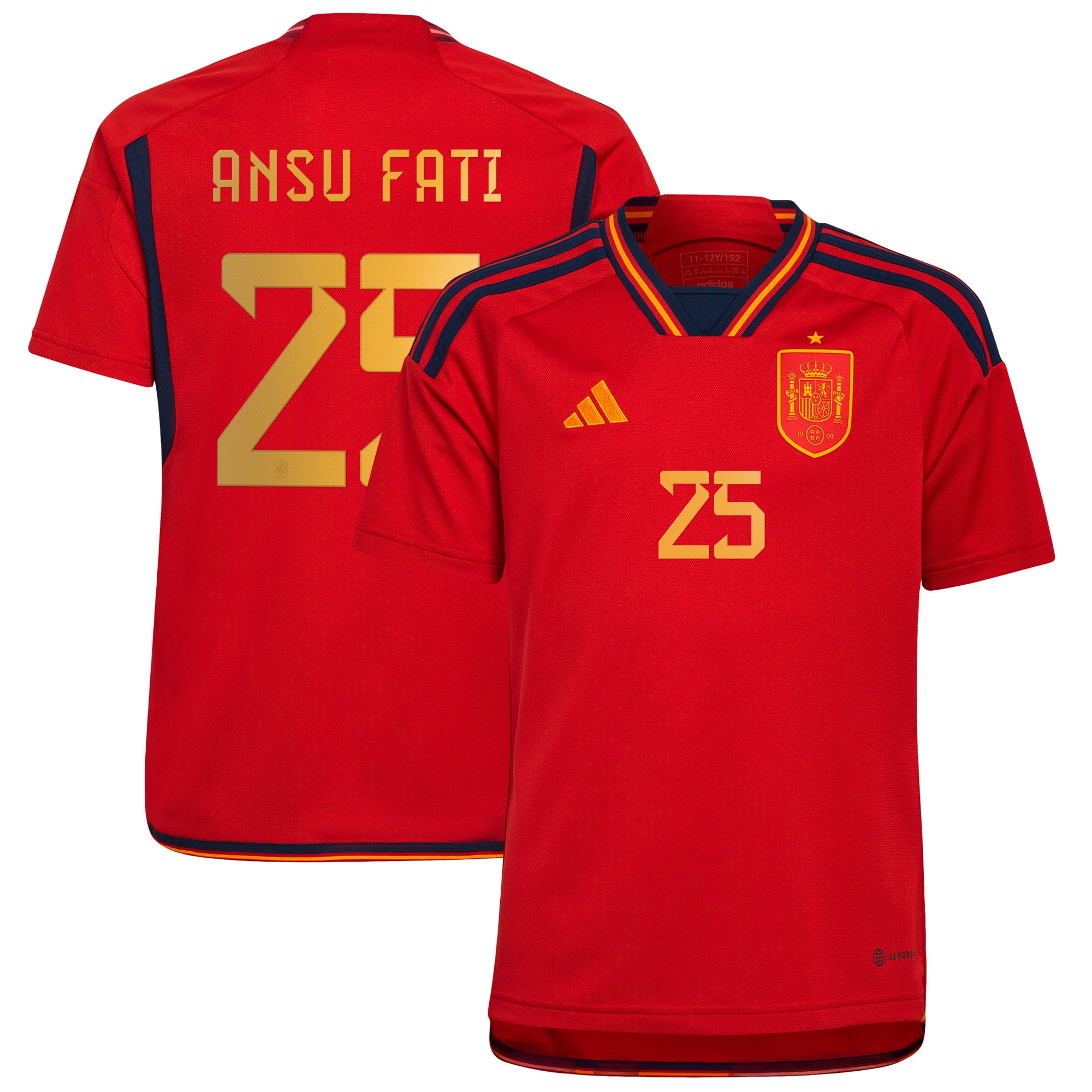 Ansu Fati Spain National Team Youth 2022/23 Home Replica Jersey – Red