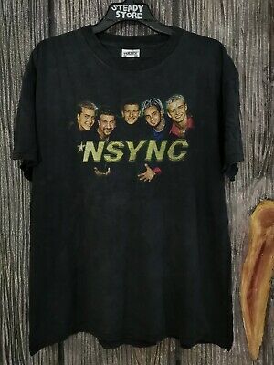 Vintage 1990’s Nsync Band  Line Up Justin Timberlake Tour Concert T Shirt 2976