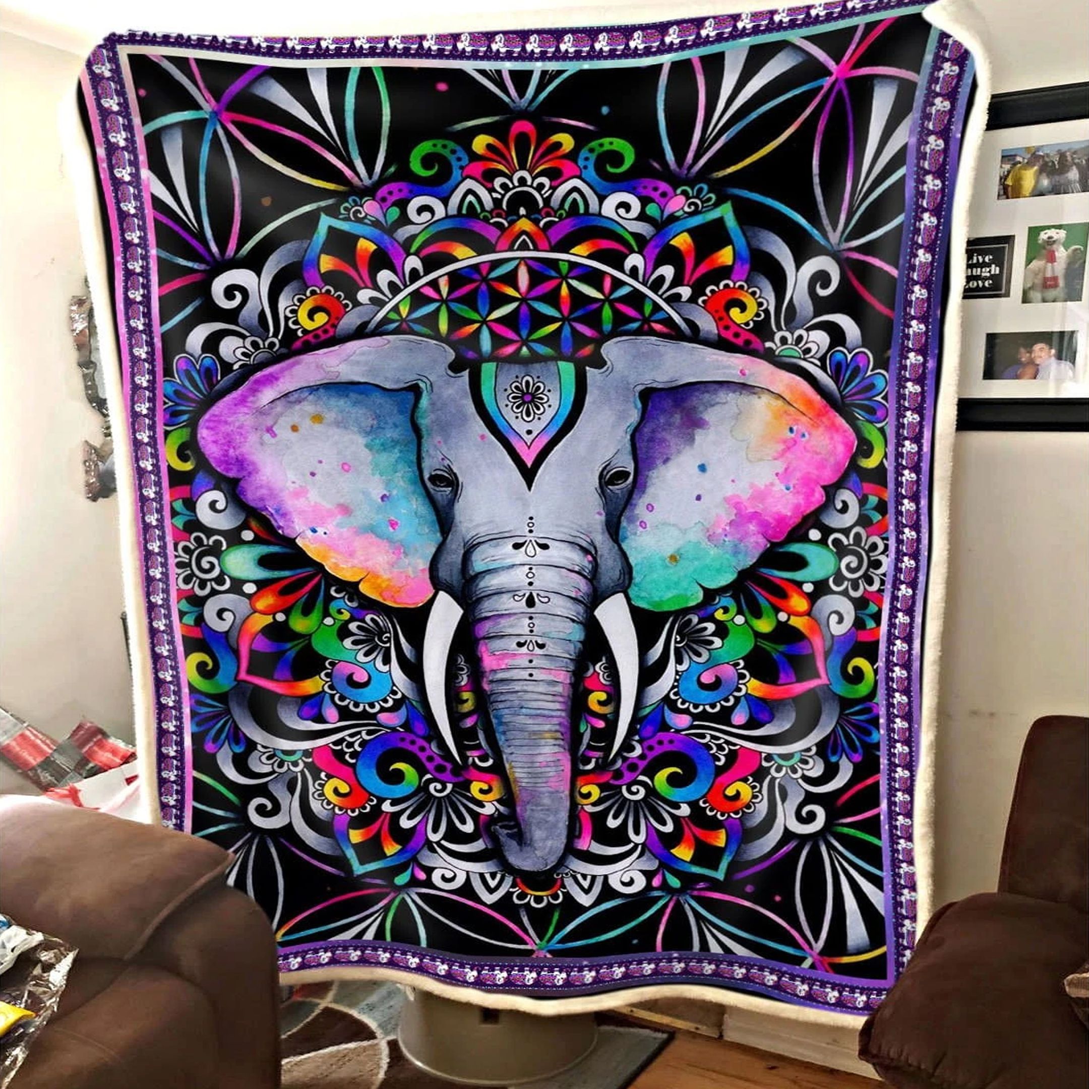 Hippie Elephant DTC171104 Fleece Blanket