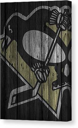 Pittsburgh Penguins Wood Fence Joe Hamilton Canvas Print