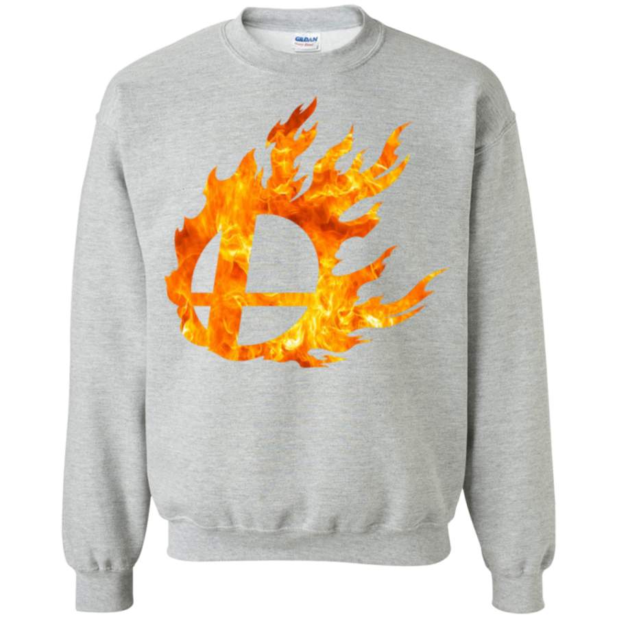 AGR Super Smash Bros fire logo Crewneck Pullover Sweatshirt