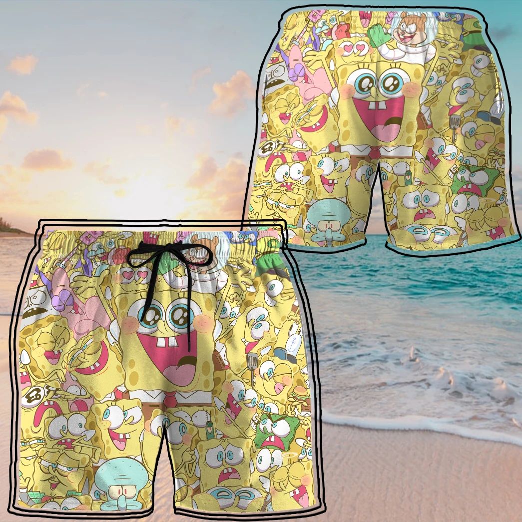 Alohazing Spongebob Hawaiian Beach Shorts Ha90522