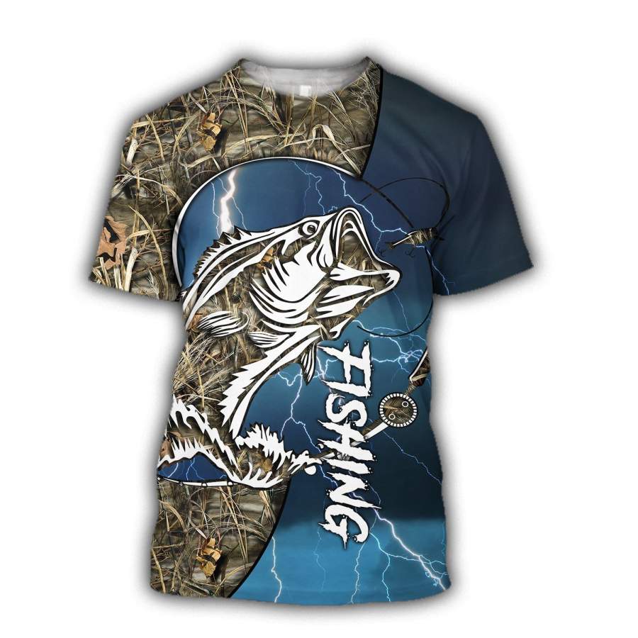 Bass fishing camo fishing All over print shirts design for men and women – IPH898