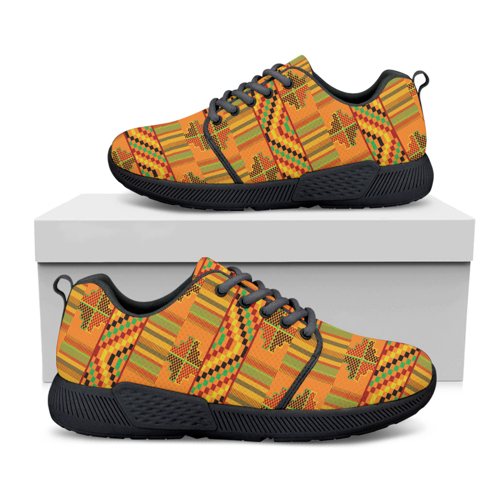 Bonwire Kente Pattern Print Black Athletic Shoes