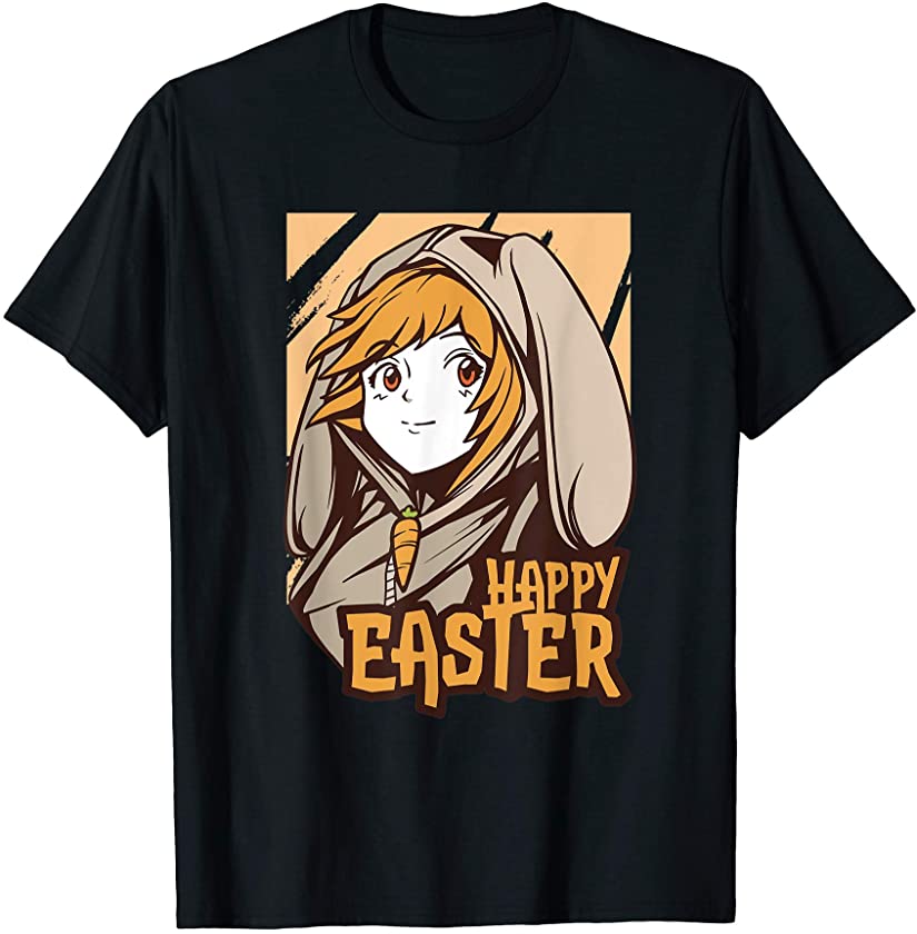 Japanese Anime Girl With Bunny Ears Happy Easter Anime Lover T-Shirt