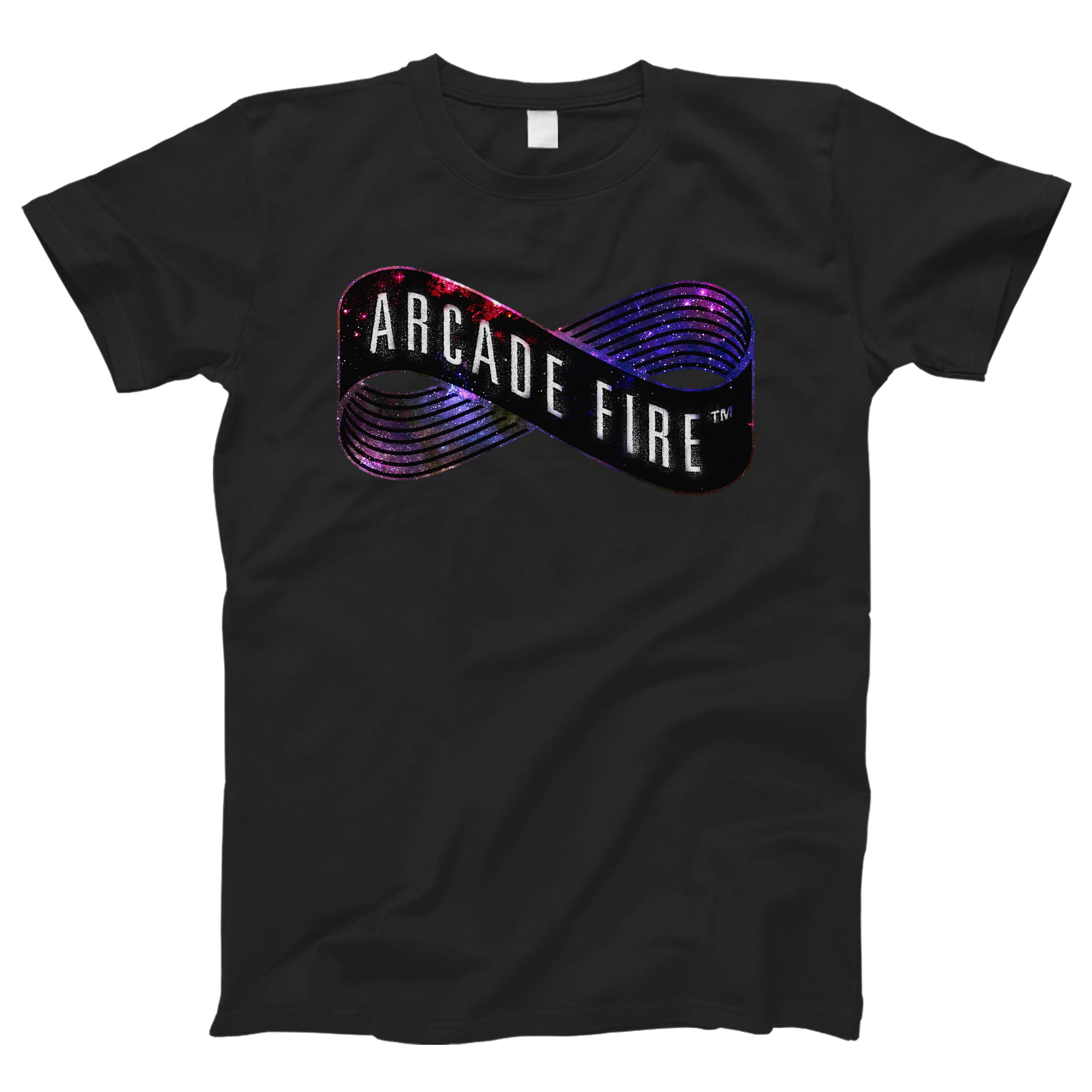 Arcade Fire Logo Galaxy Nebula Man’s Tee T-Shirt