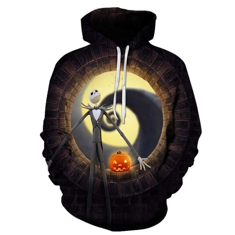 The Nightmare Before Christmas Jack & Sally Skellington Hoodie Unisex Sweatshirt