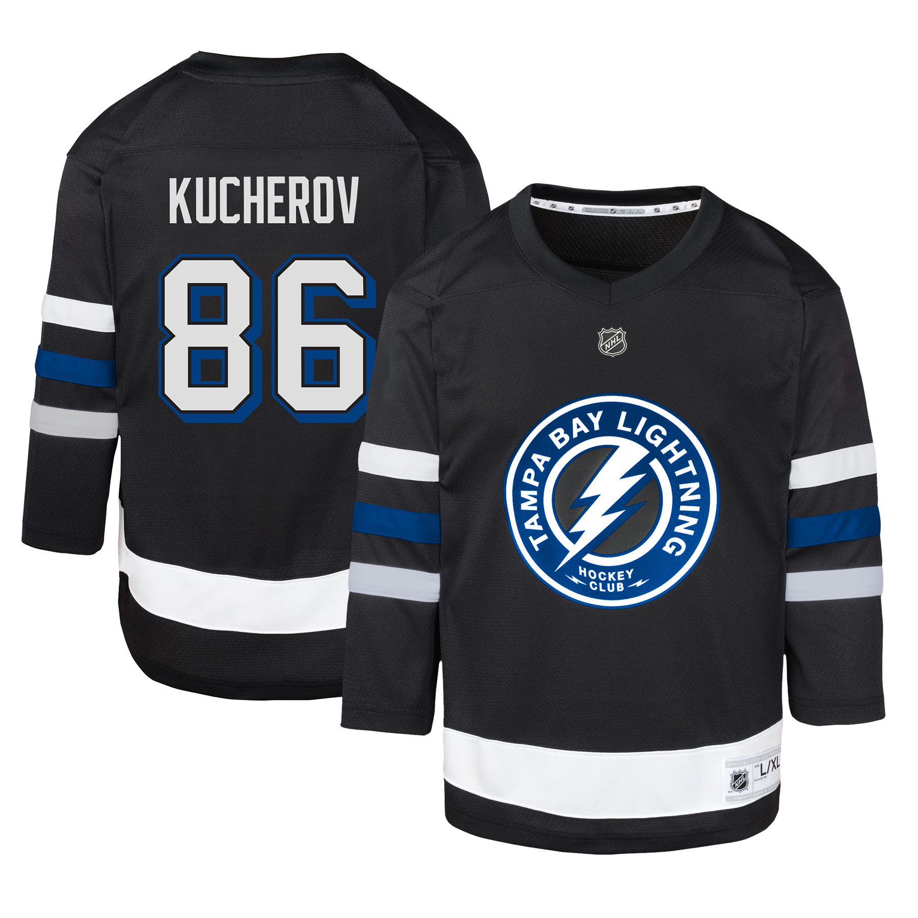 Nikita Kucherov Tampa Bay Lightning Youth Alternate Replica Player Jersey – Black