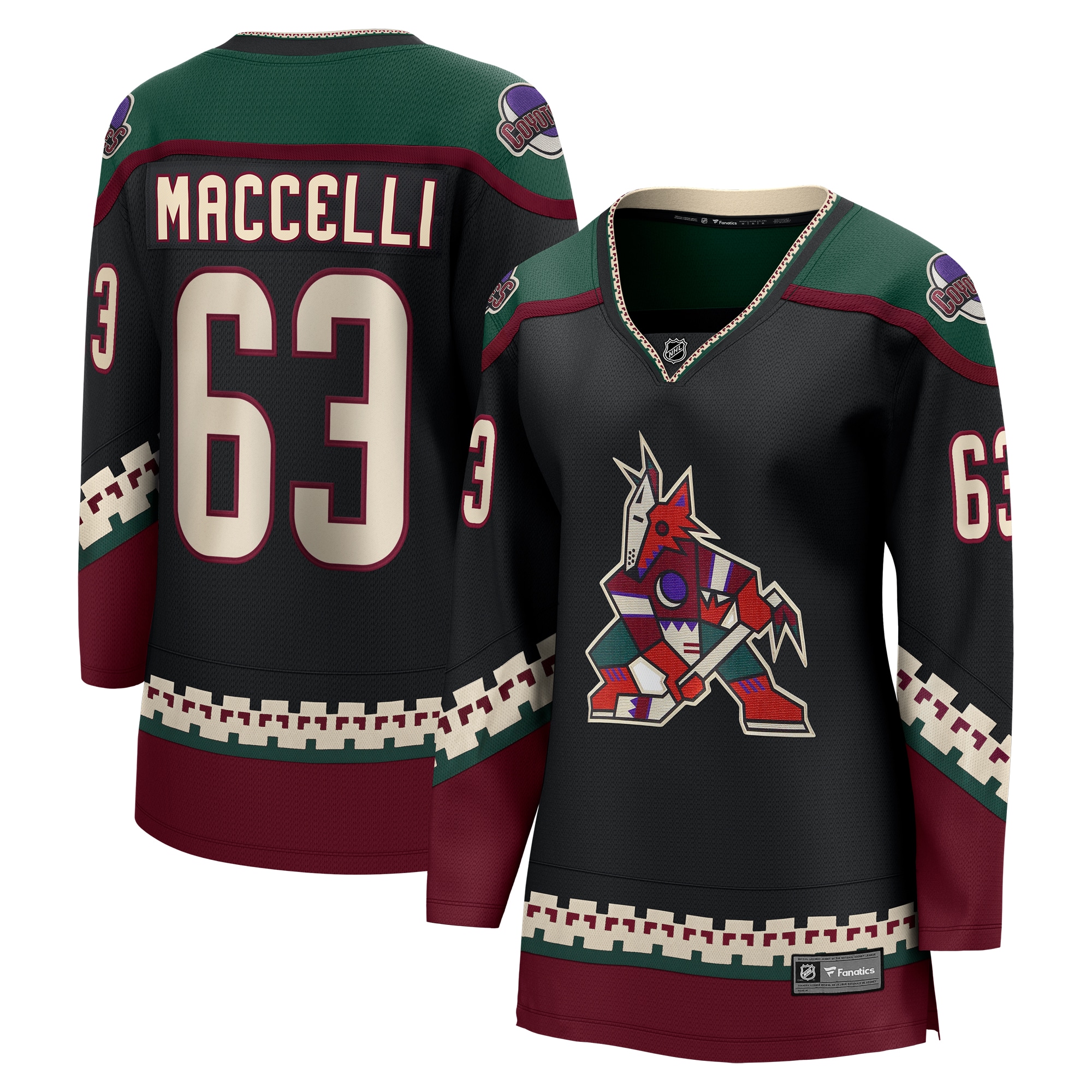 Women's Arizona Coyotes Matias Maccelli Black Home Breakaway Player Jersey