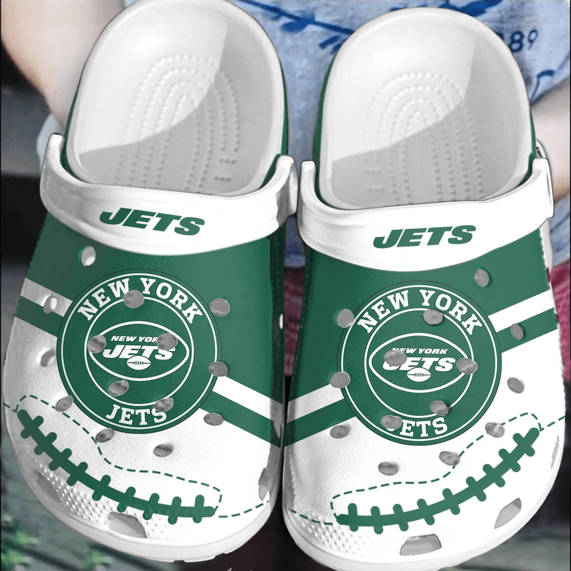 NFL New York Jets Football Crocss Shoes Comfortable Clogs Crocband For Men Women