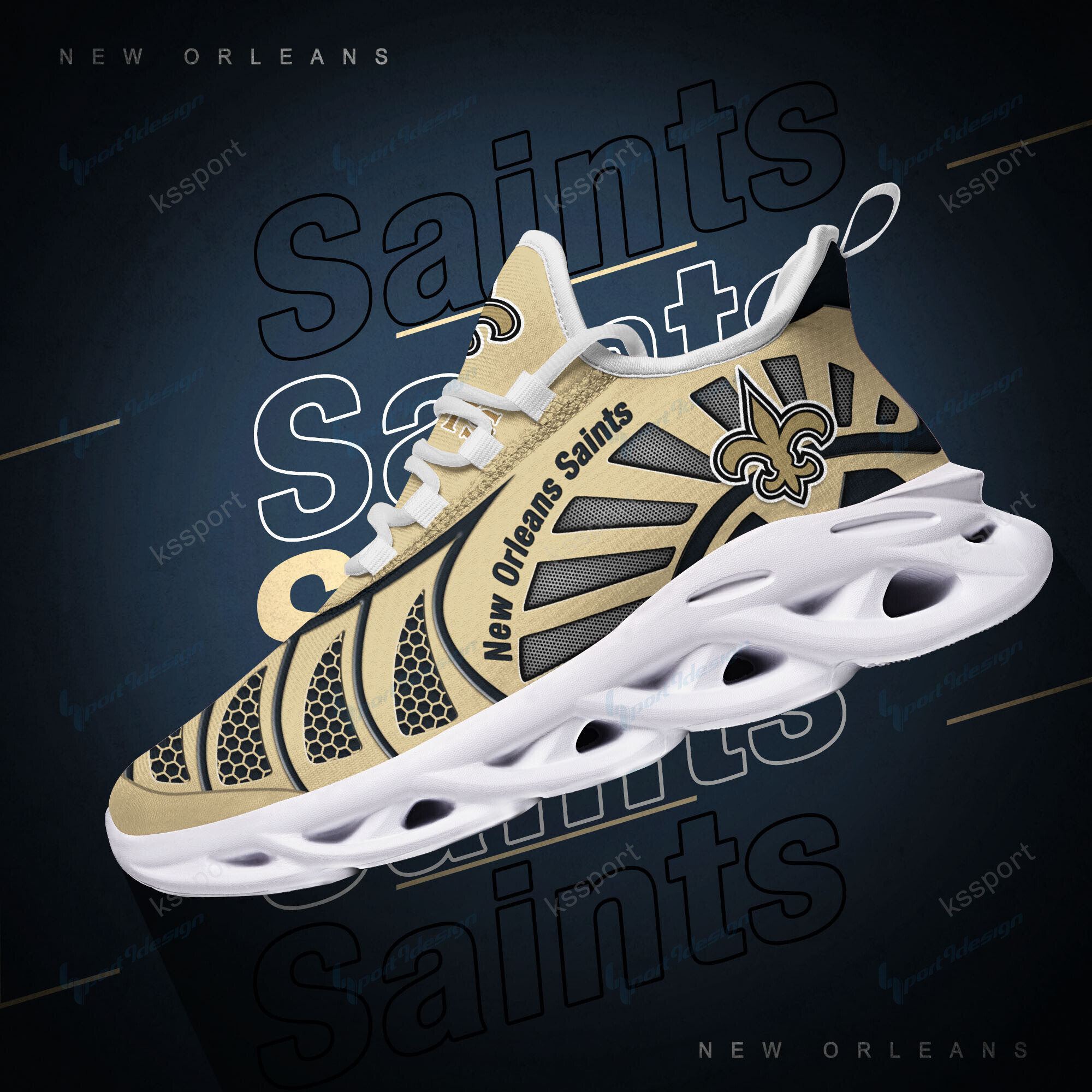 New Orleans Saints Yezy Running Sneakers Bb15