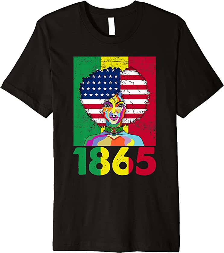 Vintage Juneteenth 1865 African American Flag Black Women Premium T-Shirt