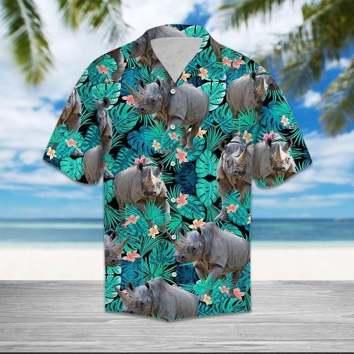 Rhinoceros Aloha Hawaii Shirt Colorful Short Sleeve Summer Beach Casual For Men And Women Ha17590