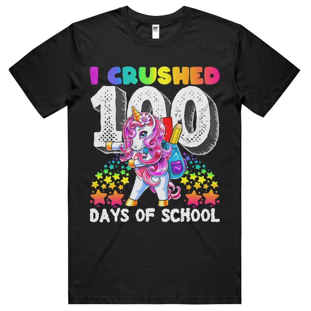 I Crushed 100 Days Of School Flossing Unicorn Gift For Girls T Shirts