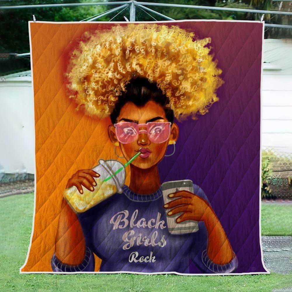 African Quilt Designs Afro Black Girls Rock Quilt Beautiful Melanin Girl African Style Gift Idea