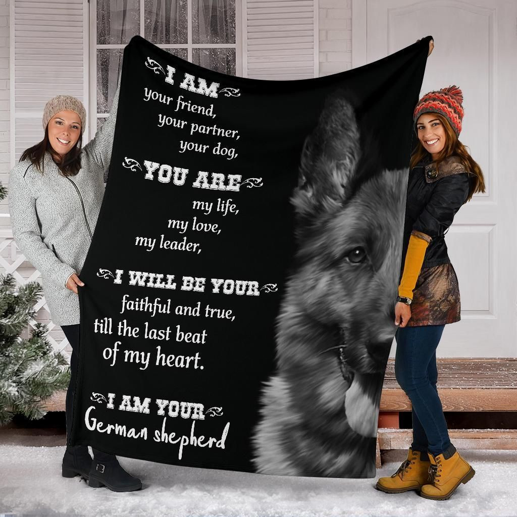 German Shepherd I Am Your Friend, Christmas Gift, Dog Lover Blanket