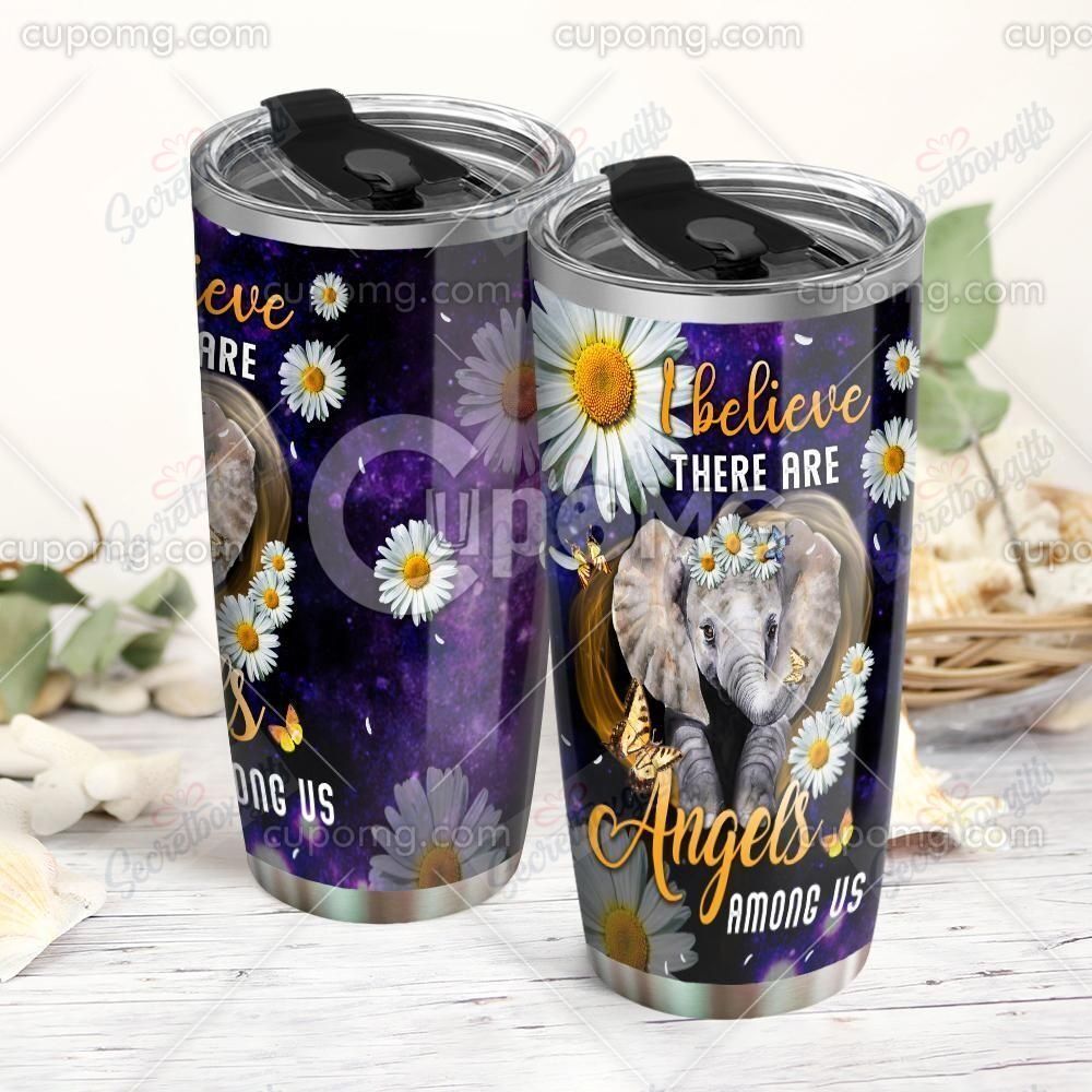 Personalized Elephant And Daisy Gs-Cl-Ml0503 Stainless Steel Tumbler Travel Customize Name, Text, Number, Image