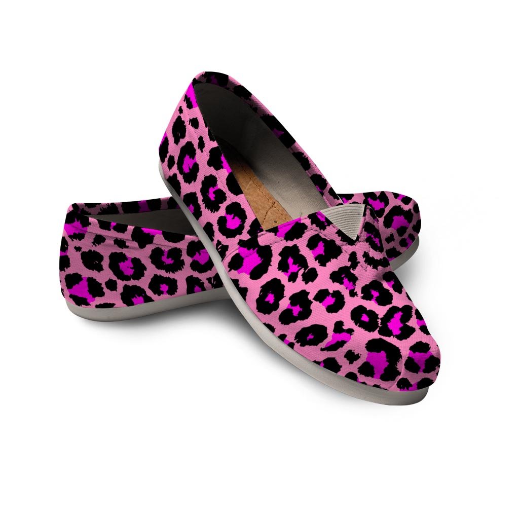 Pink Cheetah Leopard Canvas Shoes