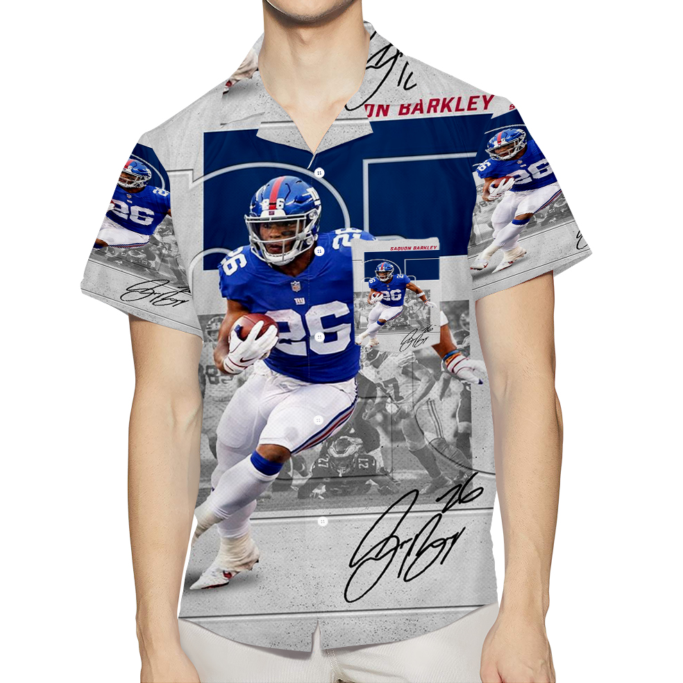 New York Giants Saquon Barkley10 3D All Over Print Summer Beach Hawaiian Shirt With Pocket