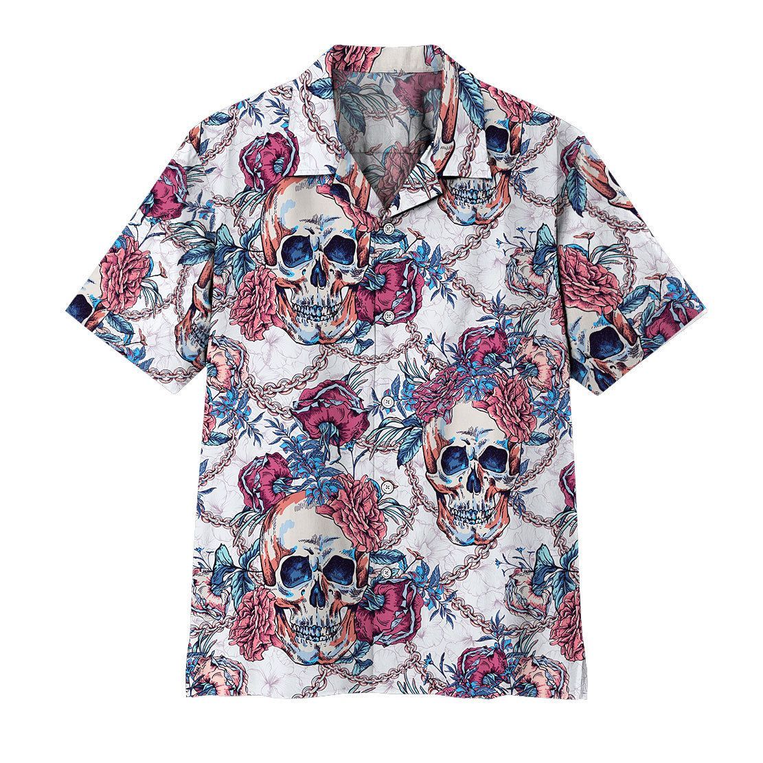 Gearhumans Gearhuman Sugar Skull Hawaiian Shirt Ha4178