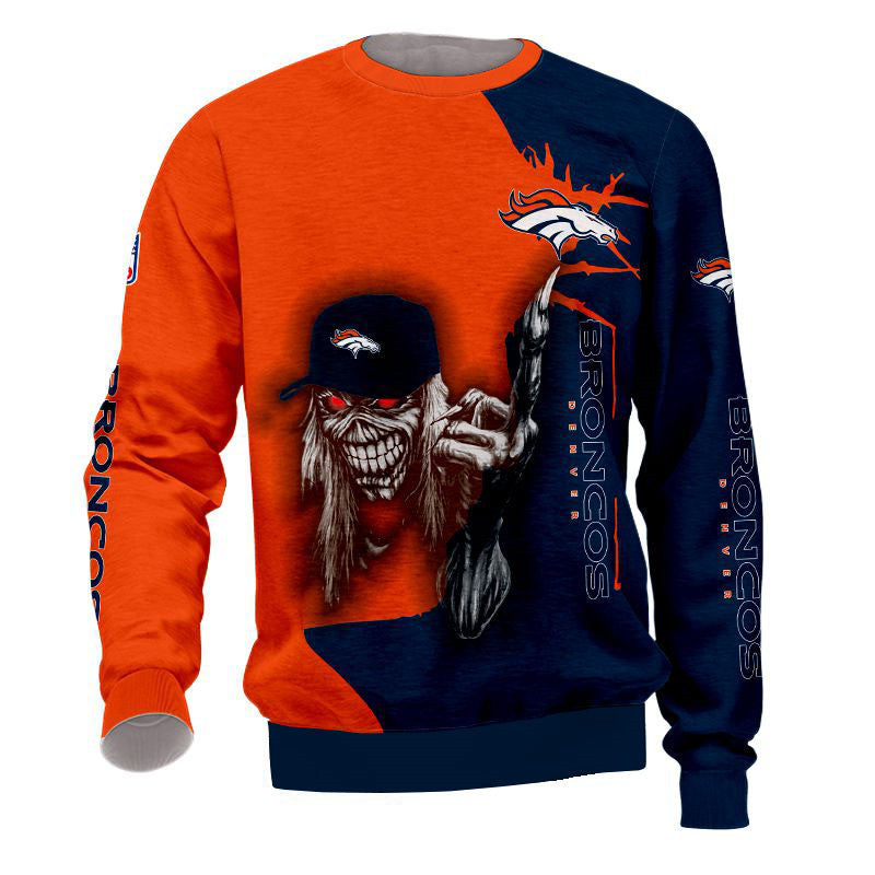 Denver Broncos Crewneck Sweatshirt Iron Maiden Fuck