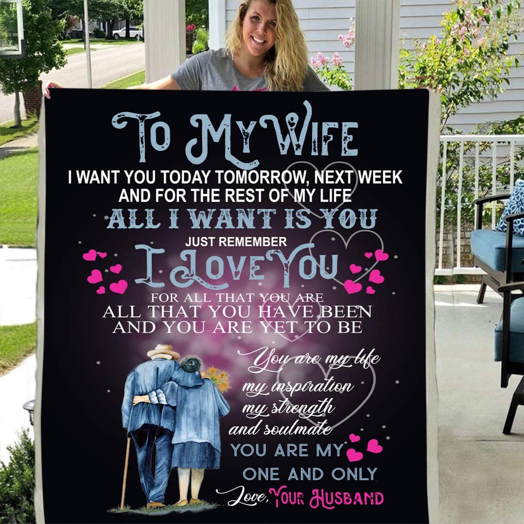 To my wife personalized custom 3d custom fleece photo blanket fan gift love your husband