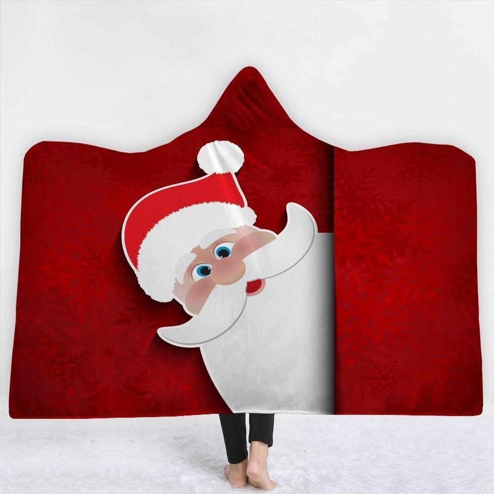 X-Mas Santa Hide And Seek Hooded Blanket Christmas Decoration Ideas