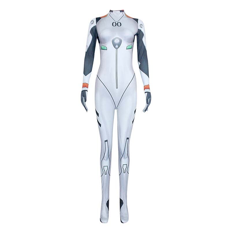 Anime Ayanami Rei Cosplay Bodysuit Suit Zentai Uniseks Catsuit Wig Headwear Pakaian Jumpsuit Halloween Kostum Cosplay alx