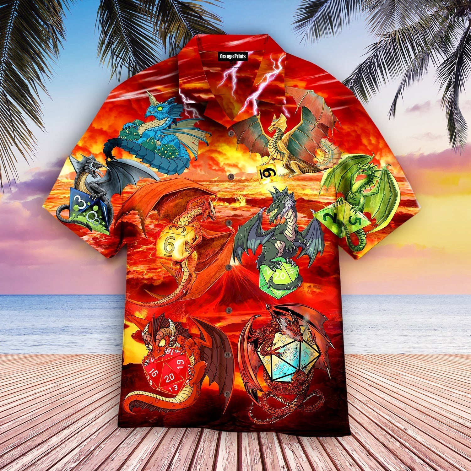 Dnd Dragon Dice Volcano Aloha Hawaii Shirts For Men Women Ha60473