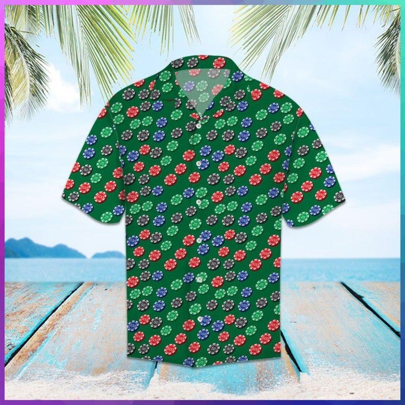 Poker Chips Multicolor Unique Design Hawaii Shirt Ha78589