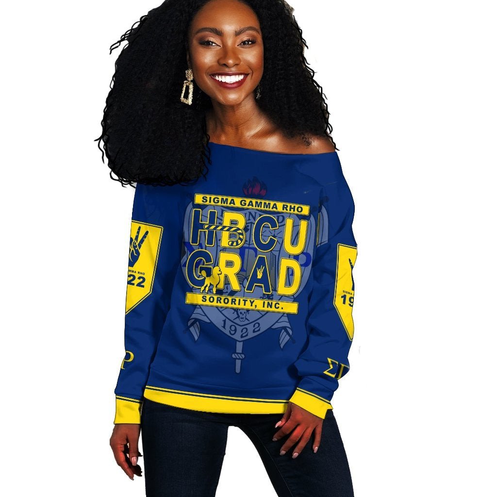 Sorority Sweatshirt – Sigma Gamma Rho Women Off Shoulder Hbcu Style