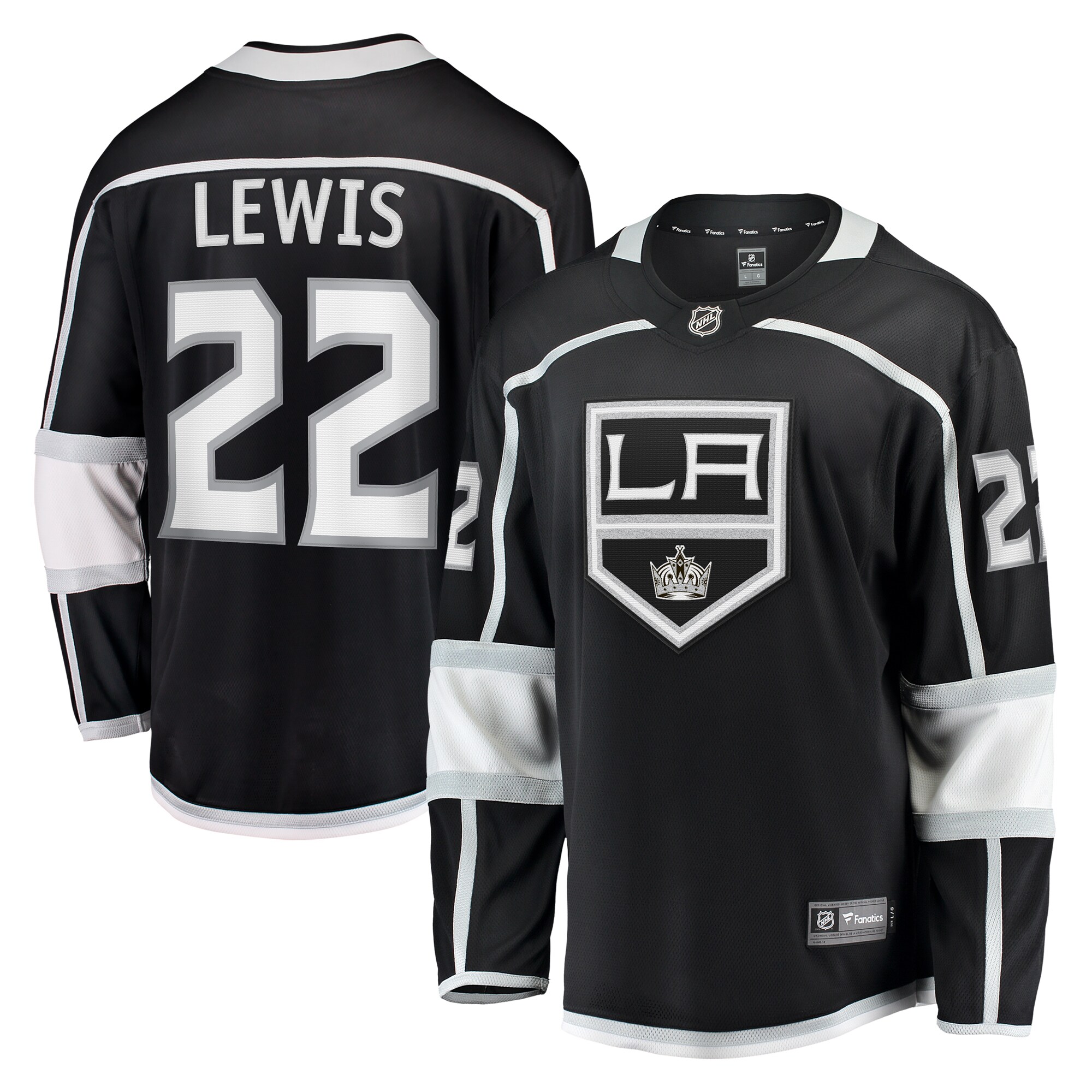 Trevor Lewis Los Angeles Kings Branded Home Breakaway Jersey – Black