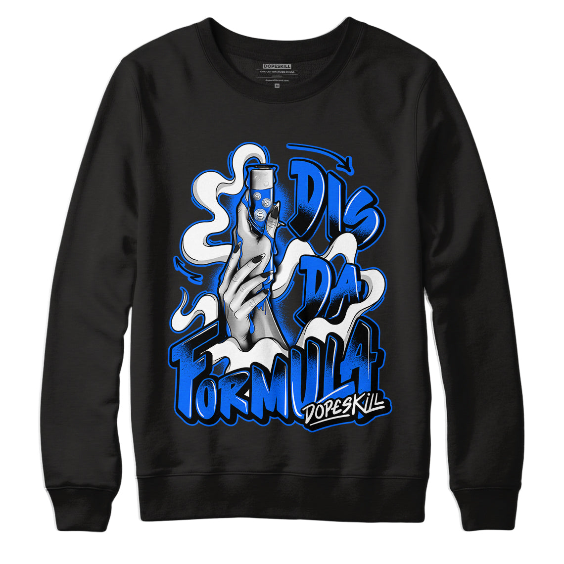 Yz 350 Boost V2 Dazzling Blue Dopeskill Sweatshirt Dis Da Formula Graphic