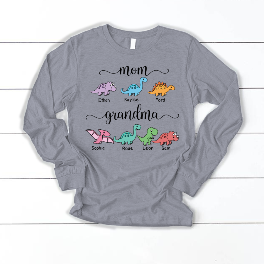 Mom Grandma Saurus Personalized Shirt Longsleeve