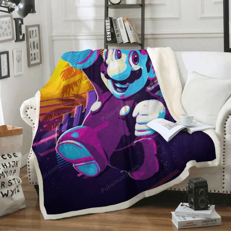 80s Retro Mario – Amazing 80S Sherpa Fleece Blanket