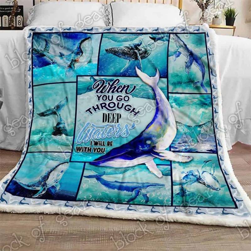 I Love Whale JK1207 Fleece Blanket