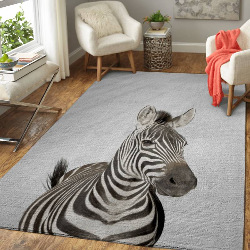 Zebra Colorful – Animals Colorful Area Rug Carpet