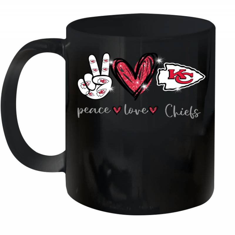 Peace Love Chiefs gift for Kansas City Chiefs Fans Ceramic Mug 11oz