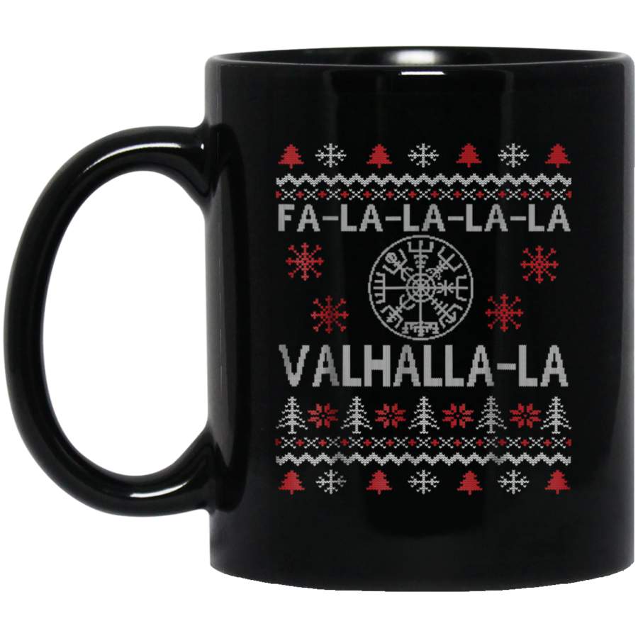 Vegvisir Compas Valhalla Ugly Christmas Viking Black Mug