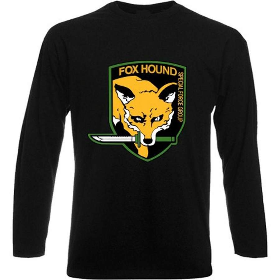 Mens Metal Gear Solid Fox Hound Special Force Long Sleeve Black T-shirt