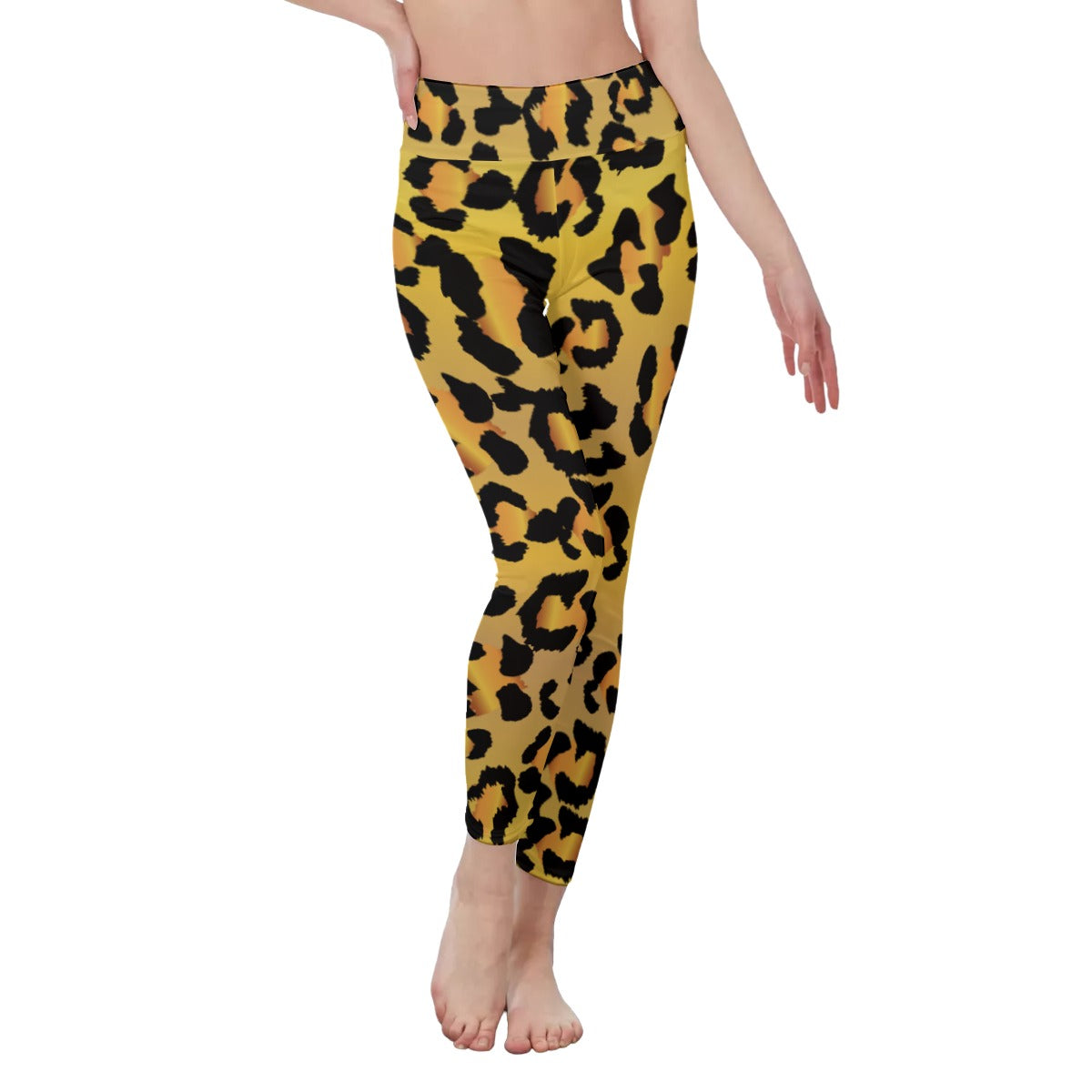 All-Over Print (Aop) Women’S High Waist Leggings | Side Stitch Closure – Leopard Spots