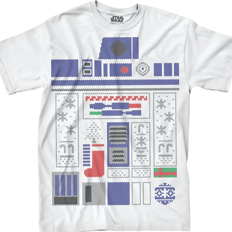 80 Tees R2-D2 Faux Ugly Christmas Sweater T-Shirt