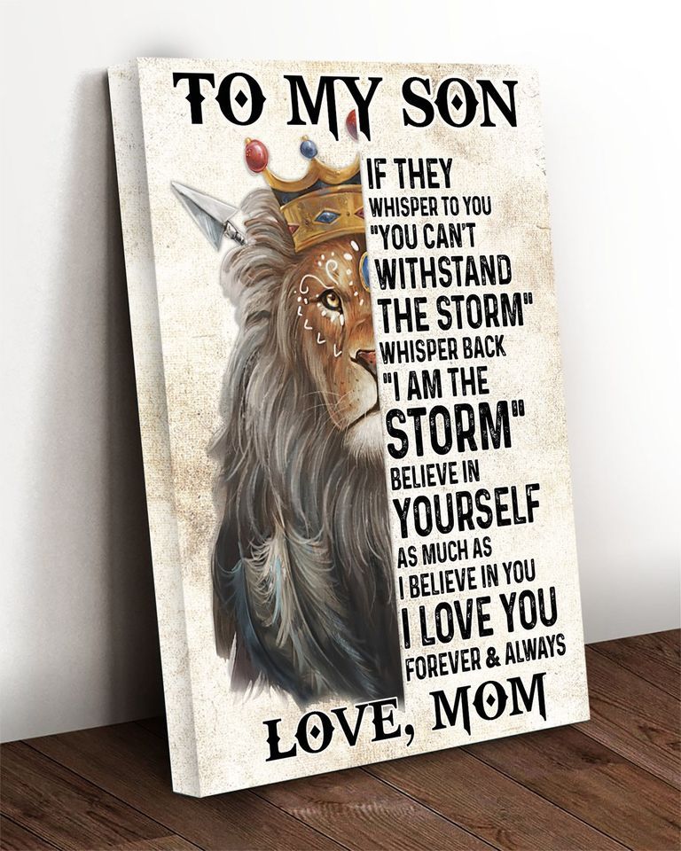 Tiger Queen Mom And Son To My Son I Believe In You I Love You Forever And Always Love Mom Home Living Room Wall Decor Vertical Poster Canvas Y97