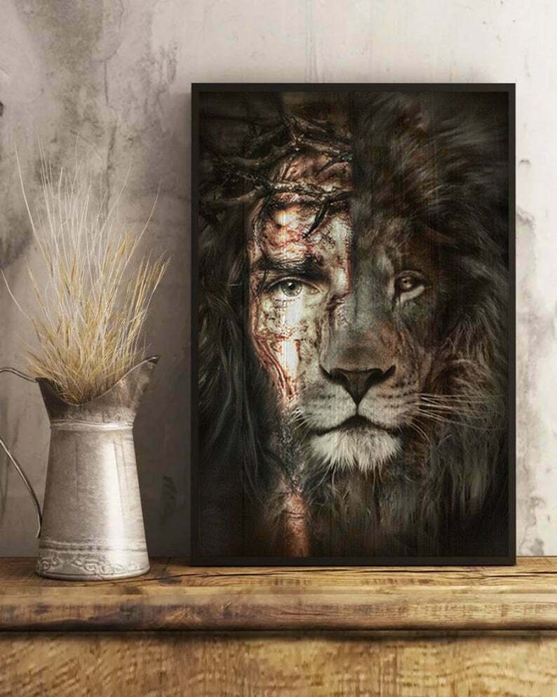 Top #18 The Lion And Jesus Wild Animal Christian Canvas And Poster, Canvas Prints, Vintage Posters