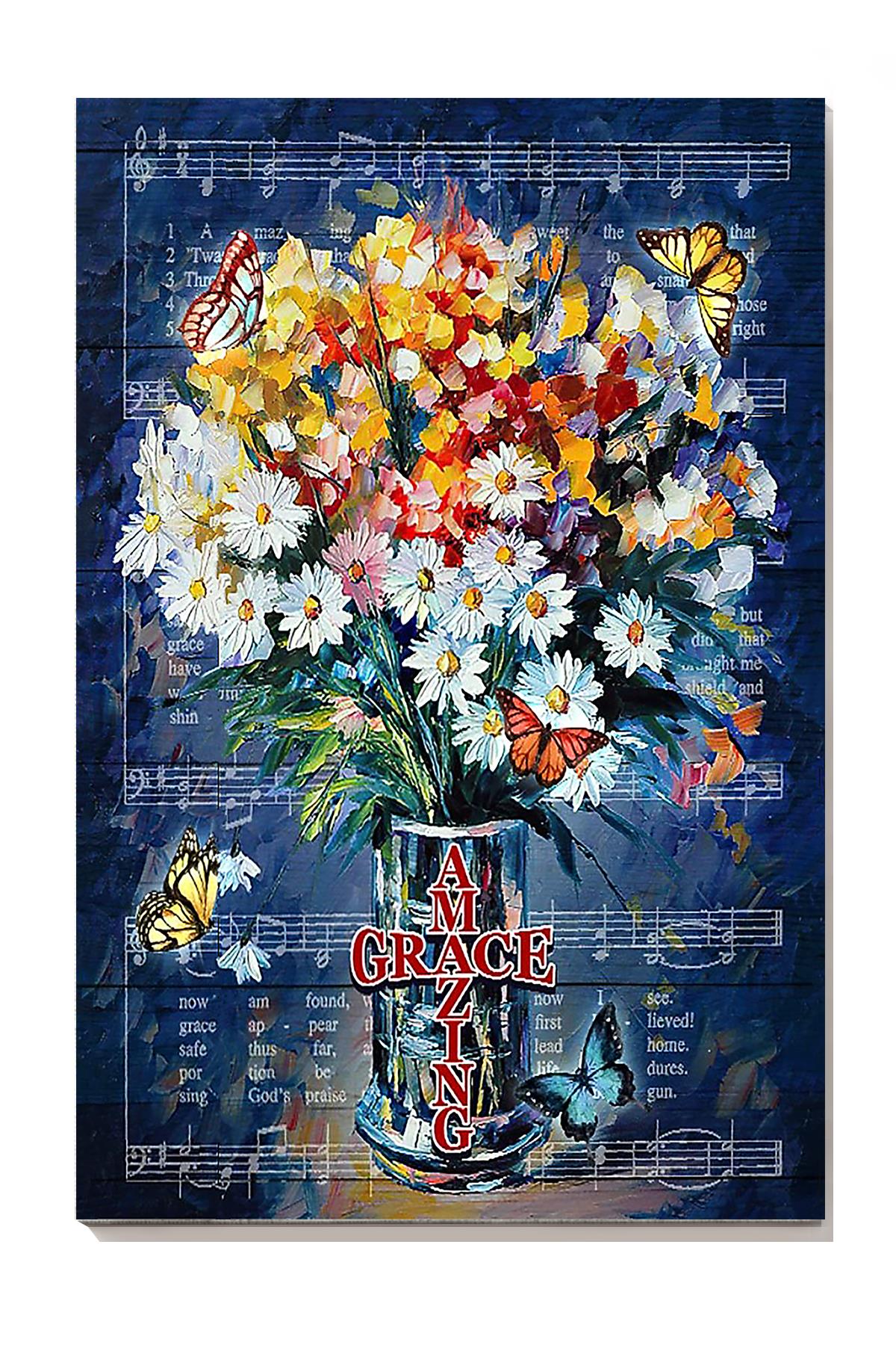 Amazing Grace Art Flower Wall Art For Flower Lover Office Home Decor Wrapped Canvas