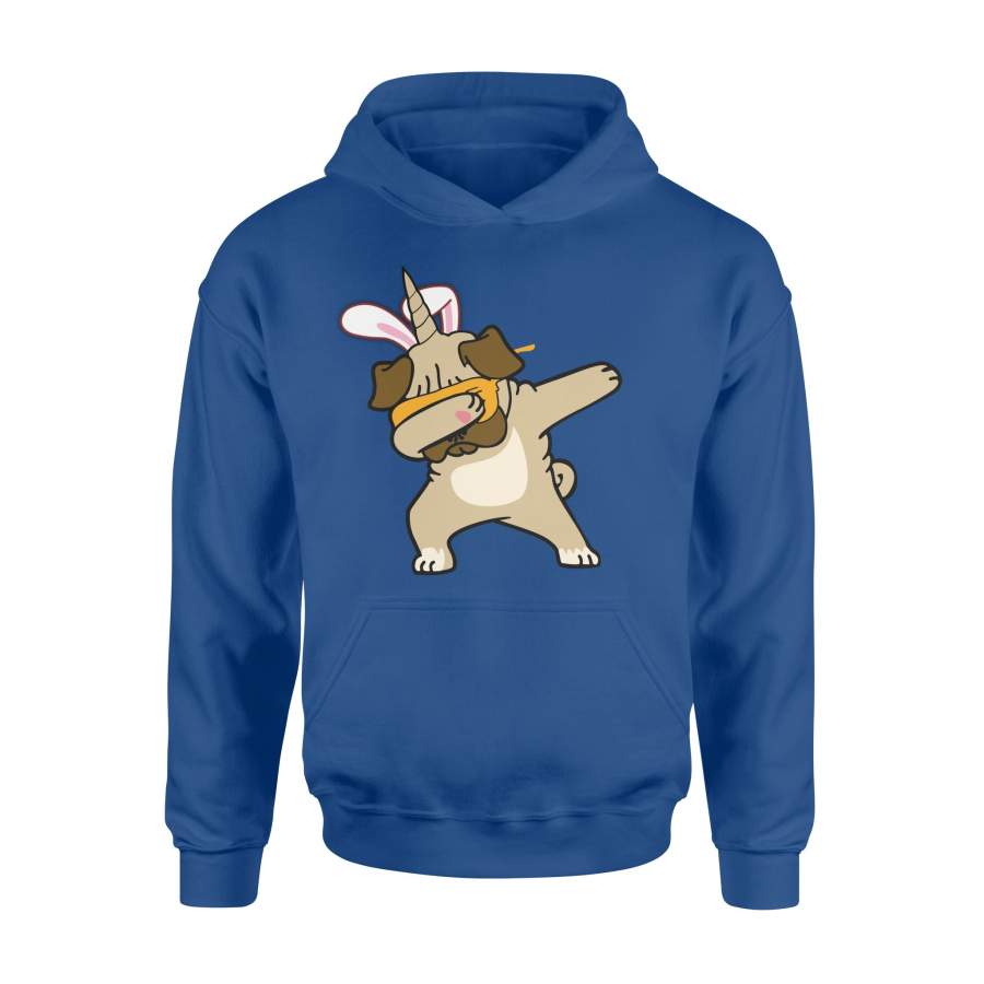 Easter Bunny Dabbing Pug Dog Pugicorn Unicorn Hoodie