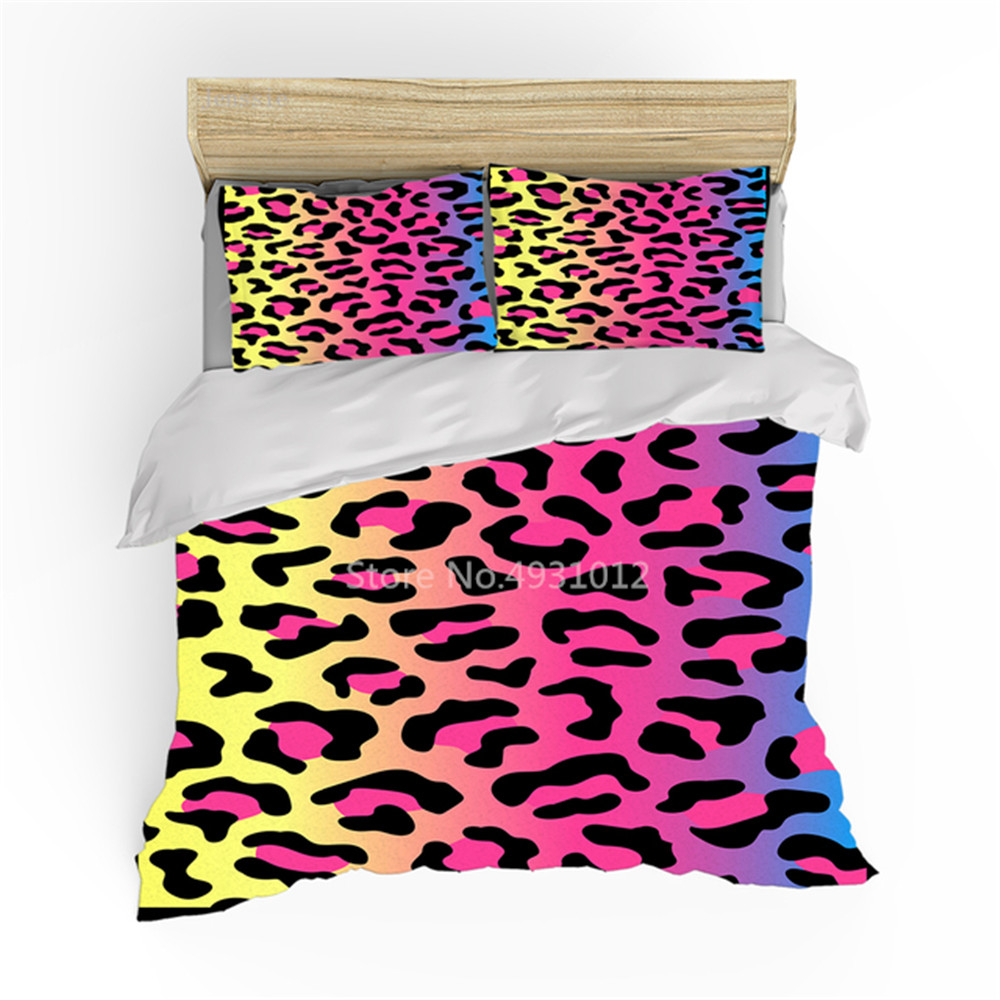 Style Bedding Set 3D Leopard Print Duvet Cover Setcolorful Bed